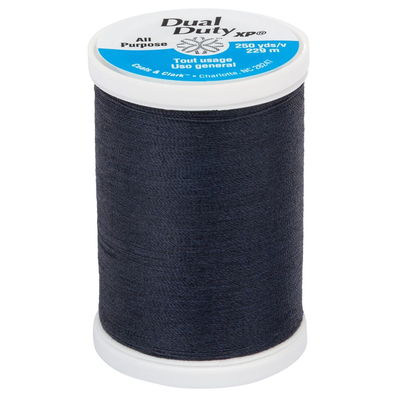 250 yards -- Dual Duty XP -- All Purpose Sewing Thread -- Dark Midnight Color -- Ref. S910-4840 by Coats & Clark®